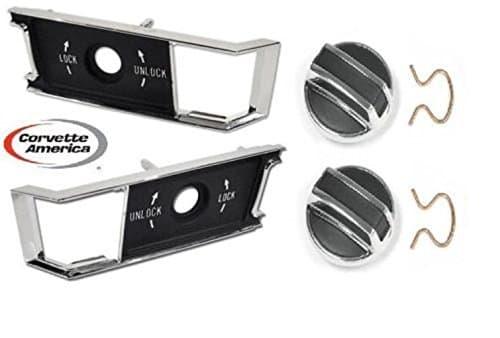 68-77 Corvette Door Panel Lock Knob Insert w/Lock Knobs