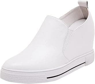 Hidden Wedge Sneakers for Women Slip on Fashion High Heel Shoes Casual Platform Loafers