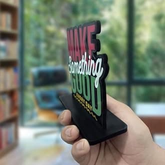 Artvibes Wooden Make Something Good Every Day Positive Quotes Table Decoration For Office Desk | Home Decor | Living Room | Modern Art Wood Showpiece Gift Item (SP_1132N)
