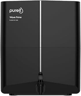 Wave Prime Mineral RO+MF | 6 stage Purification | 7 Litres Capacity | Up to 45% Water Saving | Suitable for Borewell Tanker & Muncipal Water | Wall Mountable | Black