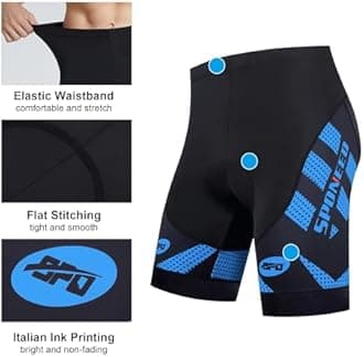 sponeed Men's Cycling Shorts Padded Bicycle Riding Pants Bike Biking Clothes Cycle Wear Tights