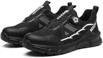 Premium Safety Shoes Steel Toe Lightweight Slip Resistant Breathable Work Sneakers with Kevlar Midsole Anti-Smashing Puncture Proof Comfortable Industrial Footwear for Men and Women