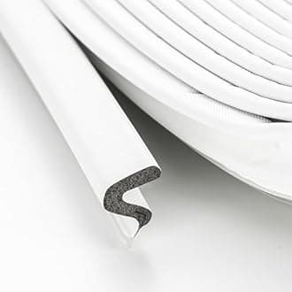 Weather Stripping Door Seal Strip Soundproof Q Foam Weather Stripping for Door Frame, Exterior Door Weather Stripping for Large Gap, Easy to Install（White, 28FT