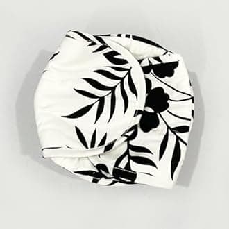 Swayam 100% Cotton Floral Design Printed Black and White Colour Bread/Roti Basket | Size: 22 cms Diameter with Removable Cover | Pack of 1