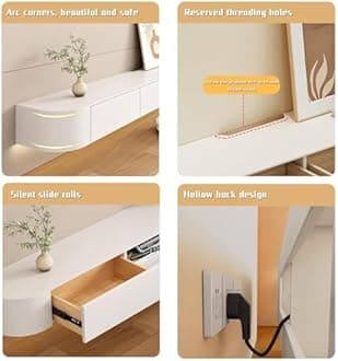 Modern Wall Mounted Floating TV Stand, Entertainment Unit, TV Console with Doors Drawers for Living Room, Bedroom (Pattern, 140CM)