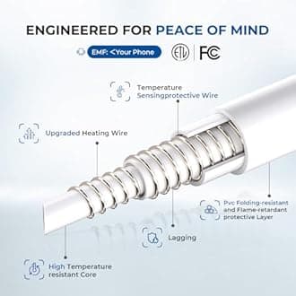 Heated Mattress Pad Queen Size Quilted Zone Heating Electric Bed Warmer Comfort Heat Mattress Pad Cover Dual Controller（10 Heat Setting | 1-12 Hours Auto Shut Off | with 8-21 Inch Deep Pocket） Gray