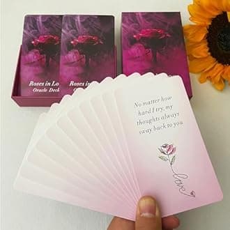 Roses in Love Oracle Cards Deck, Oracle Cards for Beginners, Oracle Deck Help You delve into Your Love Life and Help You Move Towards Your Highest self.