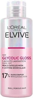 L'Oréal Paris Rinse-Off Treatment For Dull Hair, Elvive Glycolic Gloss 5 Minute Lamination With 17% Gloss Complex, Fills Hair Fibres For Instant Silkiness And Long-Lasting Smooth Shine For Days, 200ml