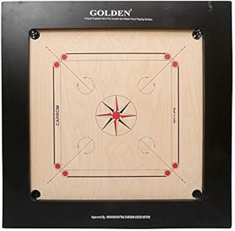 Kid,Teen,Adult Kd Golden Carrom Board Game Board Champion Bulldog Jumbo English Ply Wood Board With Coin,Striker&Cover,Aicf Approved Used In National&International Tournament - Champion 16