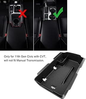 Thenice for 11th Gen Civic Armrest Storage Box Insert Tray Glove Box Organizer for Honda Civic 2022 2023 with CVT