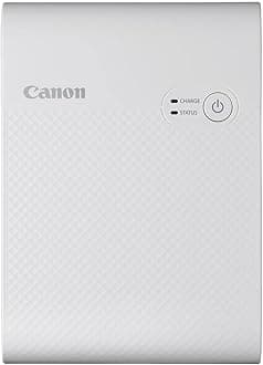 Canon SELPHY SQUARE QX10 Portable Wi-Fi Photo Printer, Creative Features - for Scrapbooking, Photo Albums, White