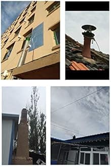 Chimney Electric Smoke Extractor, Chimney Ventilation Fans Fireplace Smoke Pumps roof induced Draft Fan,60 watts 7 Leaves