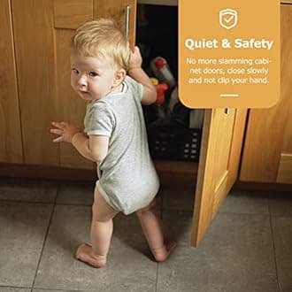 Furniware 2 Pieces 1-1/4 in Overlay Soft Close Concealed Hinge for Face Frame Door, 105° Open Angle Concealed Stainless Steel Hinges for Face Frame Door, Soft Close Cabinet Hinge Satin Nickel