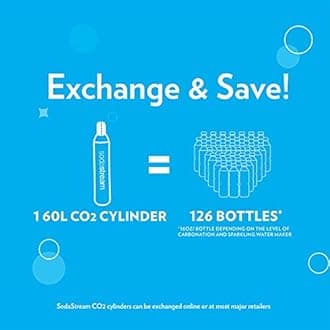 SodaStream Terra Sparkling Water Maker (Red) with CO2 and Dishwasher Safe Bottle