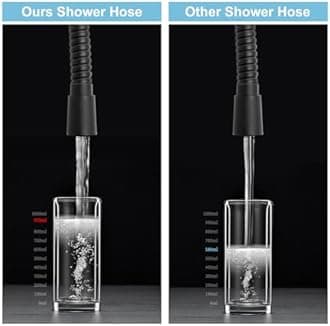 OFFO Large Bore Shower Hose 1.2m, 11mm Bore High-Flow Anti-Kink Shower Hose Stainless Steel Replacement High Pressure Shower Hoses,Universal Leakproof,Matte Black