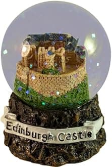 I LUV LTD Scottish Waterball Small Snow Globe with Edinburgh Castle Design, Resin Figurine and Moulded Base