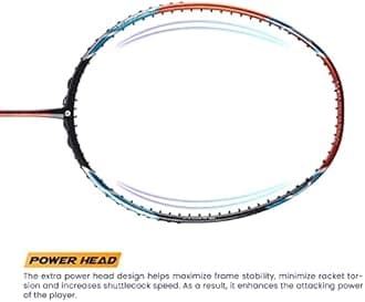 Apacs Asgardia Control (73 grams Ultra Lightweight) Made in Vietnam | Japanese Graphite Unstrung Badminton Racket with Full Cover | G2-4 1/8 inches (Orange)