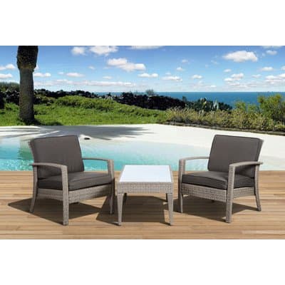 Atlantic Java 3 Piece Seating Group with Cushion Color: Grey / Grey