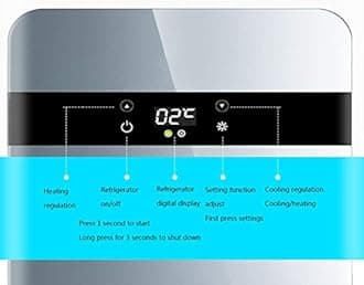 Mini Fridge Glass Door Portable Cosmetic Refrigerator, Small Fridges for Bedrooms Cools & Heats Ideal for Bedroom And Small Office Space AC+DC Power Compatibility,13.5L digital display