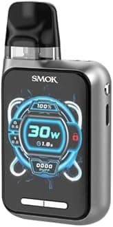Smok Novo GT Box Kit Silver Built-In 1700mAh Battery 5-30W Output Range Adjustable Airflow No Nicotine