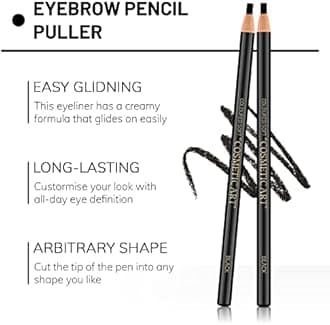 Ownest 6Pcs Pull Cord Peel-off Eyebrow Pencil Tattoo Makeup and Microblading Supplies Set for Marking, Filling and Outlining, Waterproof and Durable Permanent Eyebrow Liner-Black