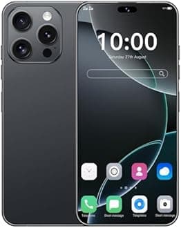 I16 PROMAX unlocked phone, Android 14 4GB,6.8-inch high-definition AMOLED screen smartphone, 4500mAh battery, facial recognition/5G/photo/GPS phone (Titanium black,128)