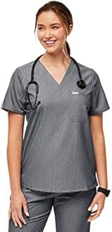 FIGS Catarina Scrub Tops for Women — Classic Fit, 1 Pocket, Four-Way Stretch, Anti-Wrinkle Women’s Medical Scrub Top