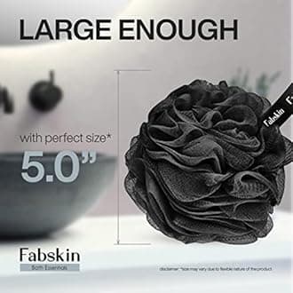 FABSKIN Loofah for Bathing | Bath Shower Sponge Scrubber Exfoliator for Women and Men | Body Wash Scrub | Bath Scrubber for Body (BLACK)