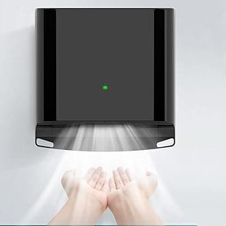 Automatic Induction Hand Dryer, 1250W Electric Bathroom Hand Dryer with 80m/s Wind Speed, Commercia Toilet Hand Dryers, Adjustable Hot and Cold, Constant Temperature Black