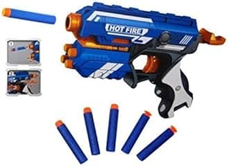Storio Blaze Storm Hot Fire Soft Bullet Gun Toy with 10 Safe Soft Foam Bullets, Fun Target Shooting Battle Fight Game for Kids Boys (Blaze Storm- Hot Fire)