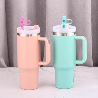 Replacement Straws With Cover Cap for Stanley 40 oz 30 oz Tumbler,6 Pack Reusable Plastic Straws With Stopper Tips and brush for Stanley Cup Owala Simple Modern Accessories,BPA Free,Dishwasher Safe