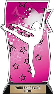 Dance Trophies - 7.25" H Dance Spectrum Acrylic Trophy with Vibrant Colored Graphics and Your Own Engraving, Great Dance Award