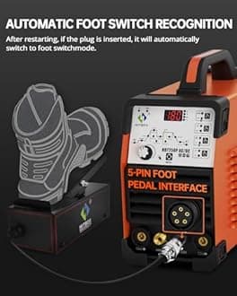 HITBOX TIG Welder AC/DC 200A 6-in-1 with Pulse & Square Wave, HF Start, Aluminum AC/DC TIG, MMA/Stick Welding, Foot Pedal, 220V, IGBT Inverter, Dual Cooling Fan, Digital Display (HBT250P)