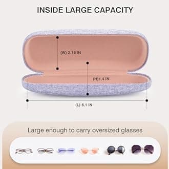 Marvolia Glasses Case Hard Shell Eyeglasses Case Linen Fabrics Protective Case for Sunglasses Eyeglasse for Men Women