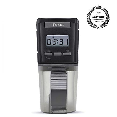Fish Turtle Feeder Automatic Fish Feeder PROCHE Programmable Food Dispenser for Aquarium Fish Tank Pond with LCD Display for Weekend, Vacation