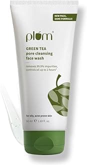 Green Tea Pore Cleansing Face Wash for Oily, Acne Prone, Dry & Combination Skin | with Glycolic Acid | Fight Pimples & Control Excess Oil | Gentle Exfoliating & Non-Drying | Women & Men | 50ml