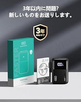 INIU Mobile Battery, 20,000 mAh, 65 W, Ultra Compact Size, USB C for Laptops, Large Capacity, Small, Rapid Charging, 3 Devices Simultaneously Charging, LED Light, Remaining Level Display, PSE