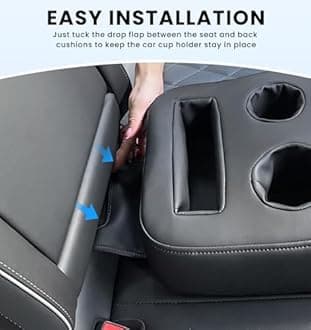 Car Cup Holder, Back Seat Cup Holder for Car, PU Leather Couch Sofa Bed Cup Holder Expander Tray, Boat Tray, Organizer for Trucks, Minivans, SUVs, RVs, Vehicles, Holds Drinks, Remote, Snacks