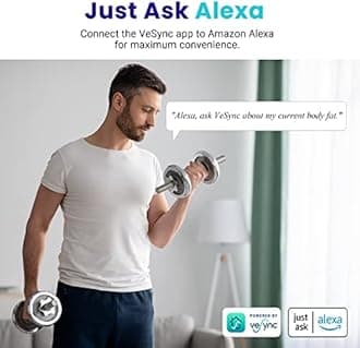 Etekcity Scales for Body Weight, Bathroom Digital Weight Scale for Body Fat, Smart Bluetooth Scale for BMI, and Weight Loss, Sync 13 Data with Other Fitness Apps, Black, 11x11 Inch