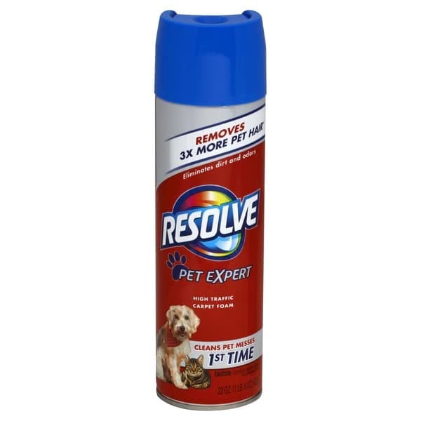 Resolve Pet Expert High Traffic Foam, Pet Stain and Odor Remover, Carpet Cleaner, 22 Fl Oz, 5 cans