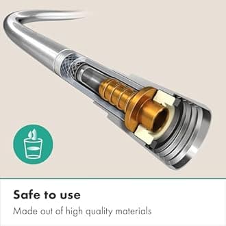 hansgrohe Isiflex Shower Hose 1.25 m, volume control, anti-kink and tangle free, chrome effect