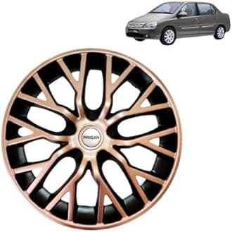 PRIGAN Indigo Copper Black Wheel Cover 14" for Indigo (Set of 4 Pcs) (Press Fitting) Model- Phantom Copper 14