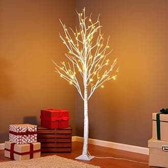 Twinkle Star Lighted Birch Tree 6 Feet 96 LED for Home Wedding Festival Party Christmas Decoration