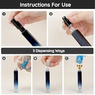 Segbeauty 10 Packs Perfume Bottles Empty, 10ml Refillable Portable Cologne Sprayer, 0.34oz Glass Spray Bottles for Dispensing Perfume, Mini Travel Size Perfume Atomizer Sample Container for Frangrance