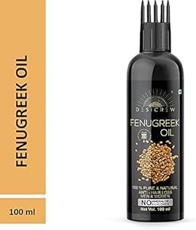 Pure Fenugreek (Methi) Oil with comb Applicator - Cold Pressed - For Hair Growth, Skin, Hair & Nail Care (100 ml)