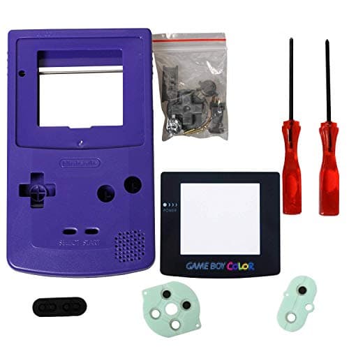 eJiasu Full Replace Parts Housing Shell Pack Replacement for GBC Gameboy Color (Transparent Case with Lens and Screwdriver)