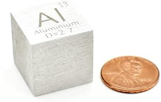 20mm Aluminium Al 99.99% Element Cube Pure 10mm Density Cube for Element Collection Periodic Table Hunter, and More (0.79", Aluminium)