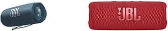 JBL Flip 6 Portable Bluetooth Speaker Bundle - Blue & Red, IPX7 Waterproof, 12 Hours Playtime