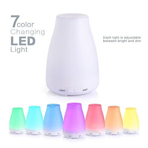 XCT Version Essential Oil Diffuser, 100ml Aroma Essential Oil Cool Mist Humidifier with Adjustable Mist Mode,Waterless Auto Shut-off and 7 Color LED Lights Changing for Home Office Bedroom Room Baby