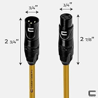 Balanced XLR Cable Male to Female - 100 Feet Yellow - Pro 3-Pin Microphone Connector for Powered Speakers, Audio Interface or Mixer for Live Performance & Recording